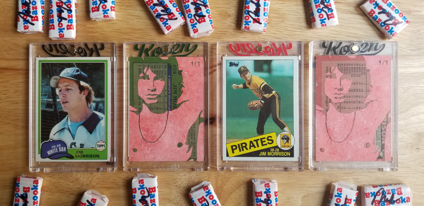 Baseball card art by Matthew Rosen - Jim Morrison