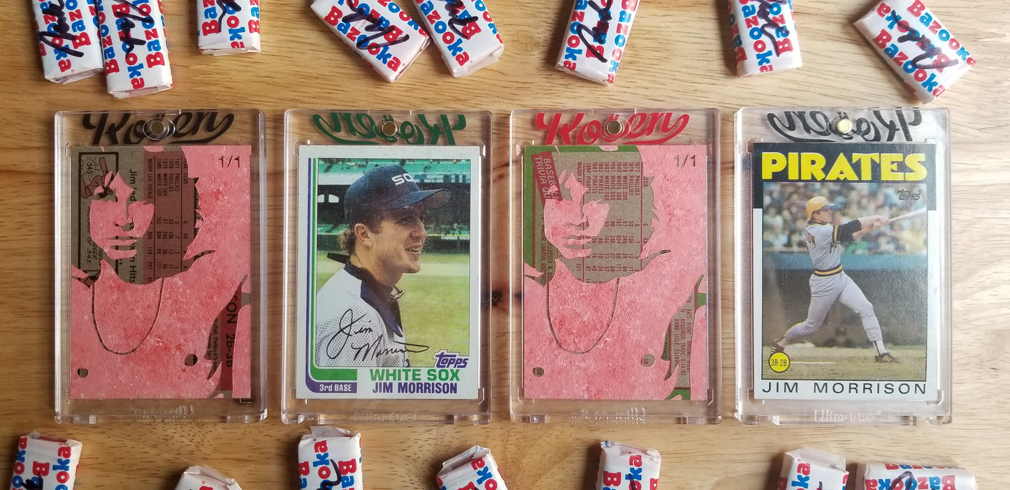 Baseball card art by Matthew Rosen - Jim Morrison