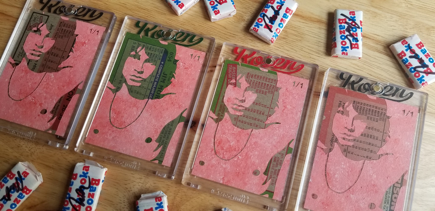 Baseball card art by Matthew Rosen - Jim Morrison