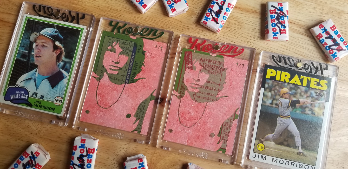 Baseball card art by Matthew Rosen - Jim Morrison