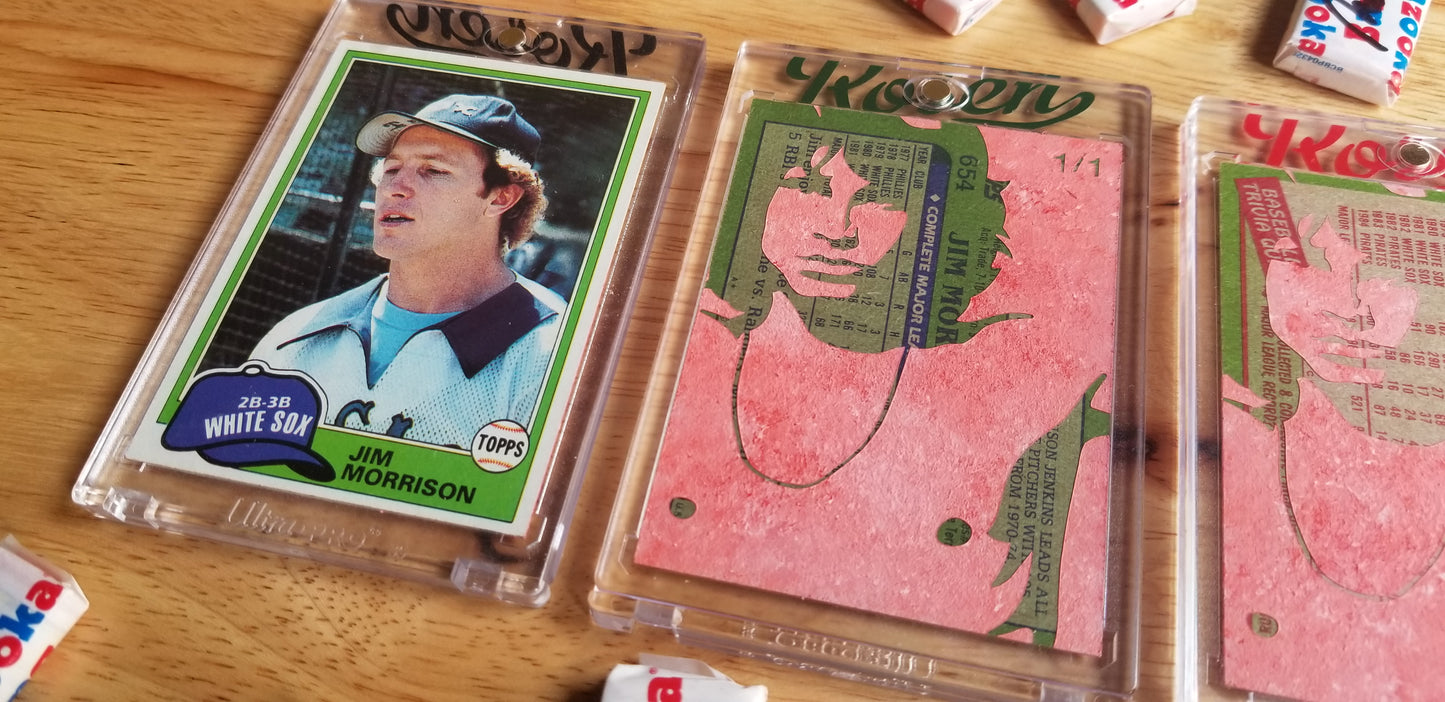 Baseball card art by Matthew Rosen - Jim Morrison