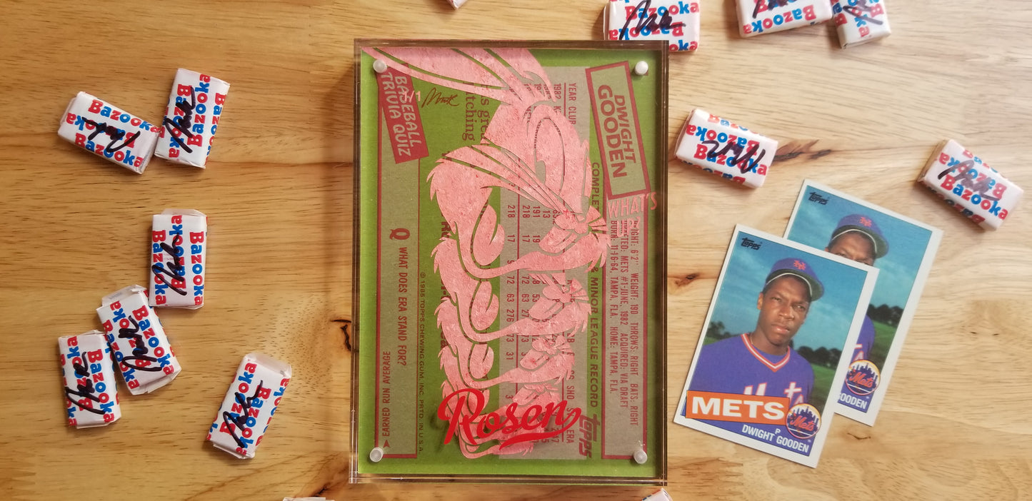 Baseball card art by Matthew Rosen - Dwight Gooden 1985 Topps Jumbo