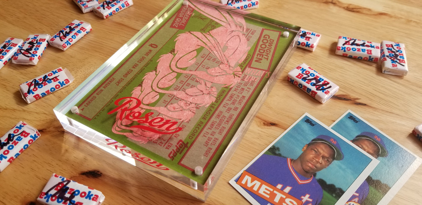 Baseball card art by Matthew Rosen - Dwight Gooden 1985 Topps Jumbo