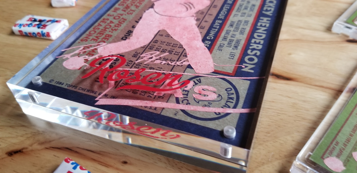 Baseball card art by Matthew Lee Rosen (aka Matthew Rosen) - Rickey Henderson Rookie Card