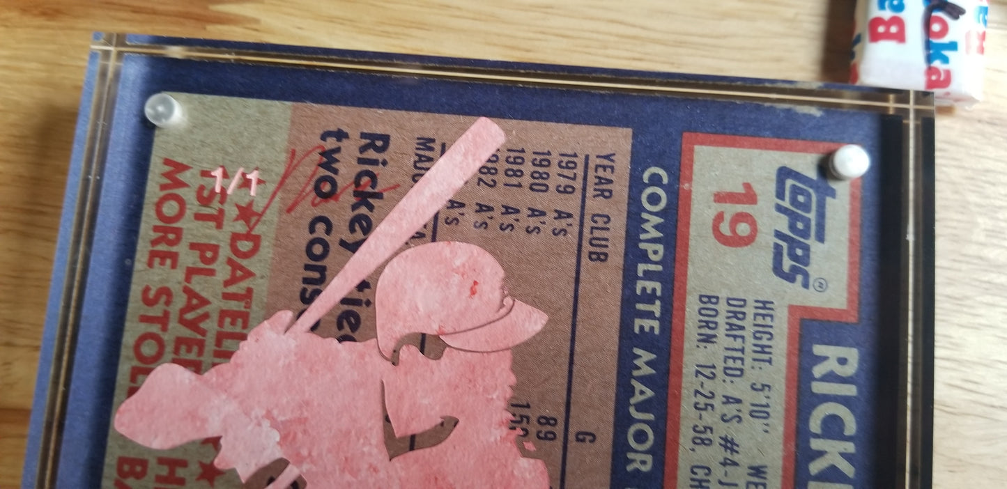 Baseball card art by Matthew Lee Rosen (aka Matthew Rosen) - Rickey Henderson Rookie Card