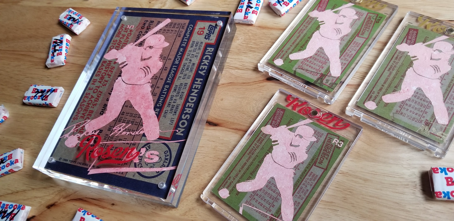 Baseball card art by Matthew Lee Rosen (aka Matthew Rosen) - Rickey Henderson Rookie Card