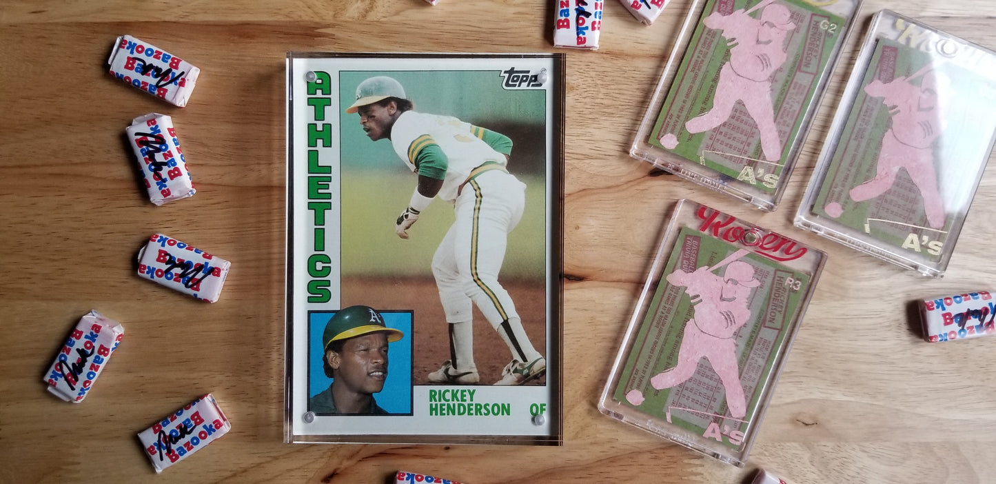 Baseball card art by Matthew Lee Rosen (aka Matthew Rosen) - Rickey Henderson Rookie Card