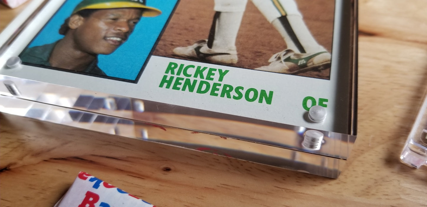 Baseball card art by Matthew Lee Rosen (aka Matthew Rosen) - Rickey Henderson Rookie Card