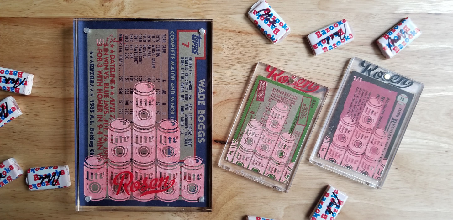 Baseball card art by Matthew Lee Rosen (aka Matthew Rosen) - Wade Boggs Lite Beer