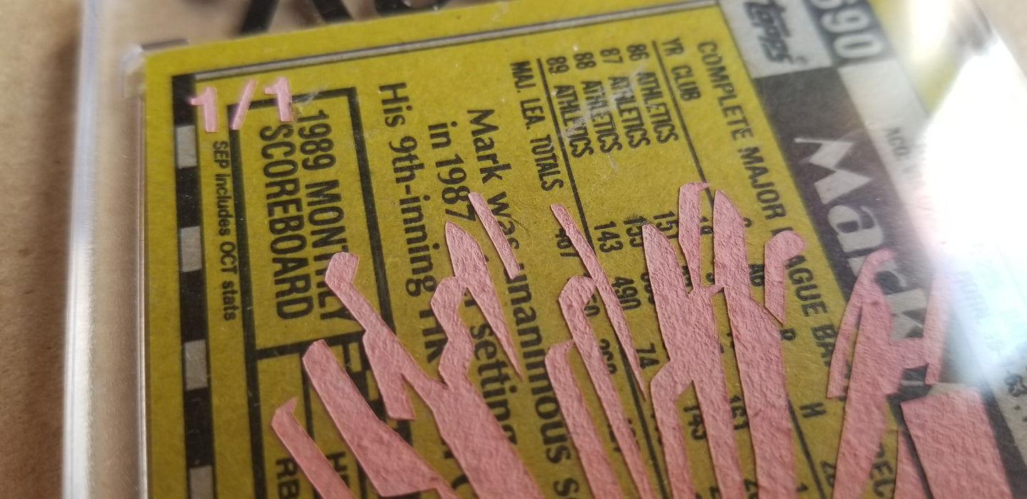 Baseball card art by Matthew Lee Rosen (aka Matthew Rosen) - Gum Stick Collector Cards - Mark McGwire (Big Mac)