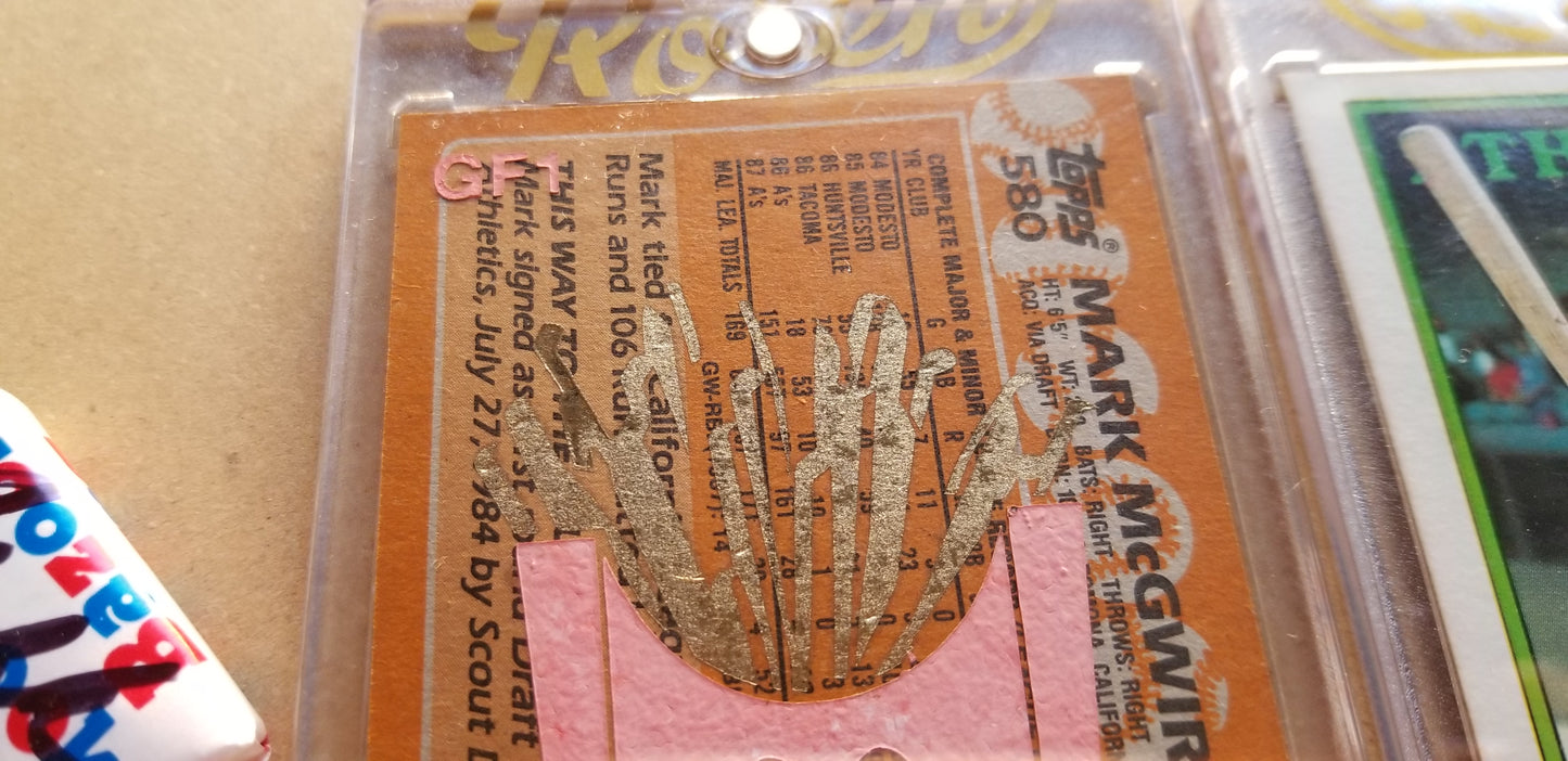 Baseball card art by Matthew Lee Rosen (aka Matthew Rosen) - Gum Stick Collector Cards - Mark McGwire (Big Mac)