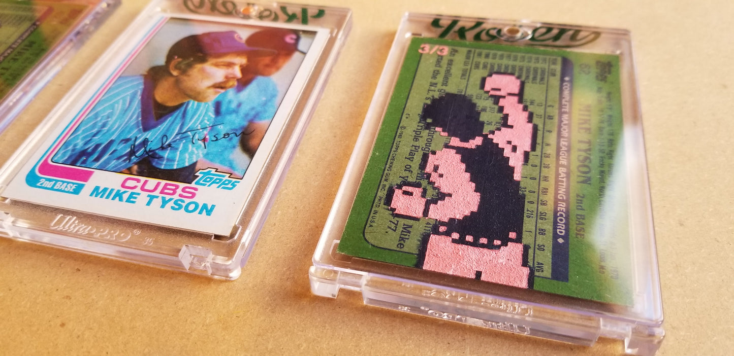 Baseball card art by Matthew Lee Rosen (aka Matthew Rosen) - Gum Stick Collector Cards - Mike Tyson's Punch Out