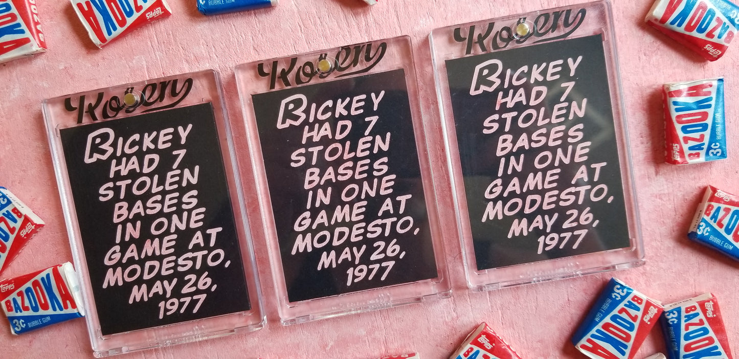Baseball card art by Matthew Lee Rosen - Rickey Henderson Modesto