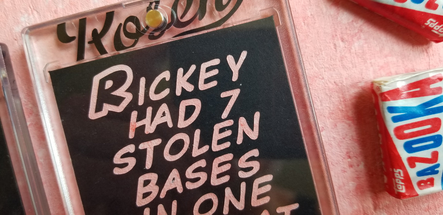 Baseball card art by Matthew Rosen - Rickey Henderson Modesto