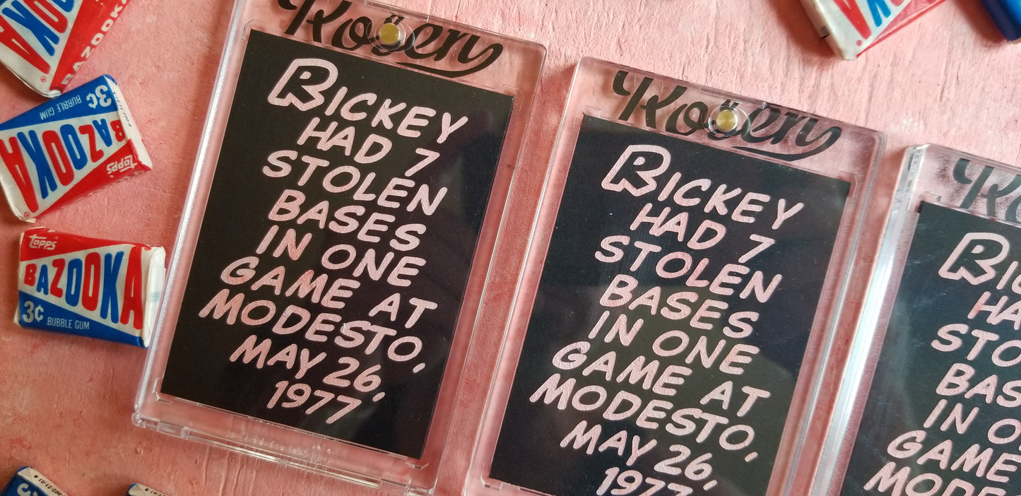 Baseball card art by Matt Rosen - Rickey Henderson Modesto