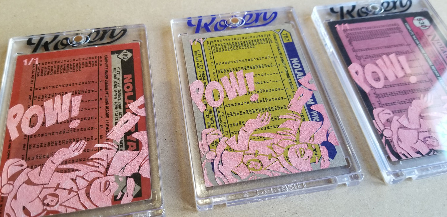Baseball card art by Matthew Lee Rosen (aka Matthew Rosen) - Gum Stick Collector Cards - Nolan Ryan (Rockin' Robin)