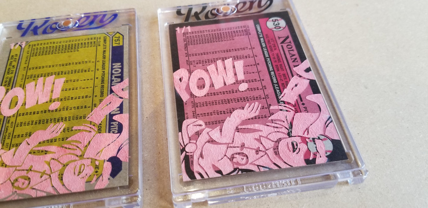 Baseball card art by Matthew Lee Rosen (aka Matthew Rosen) - Gum Stick Collector Cards - Nolan Ryan (Rockin' Robin)