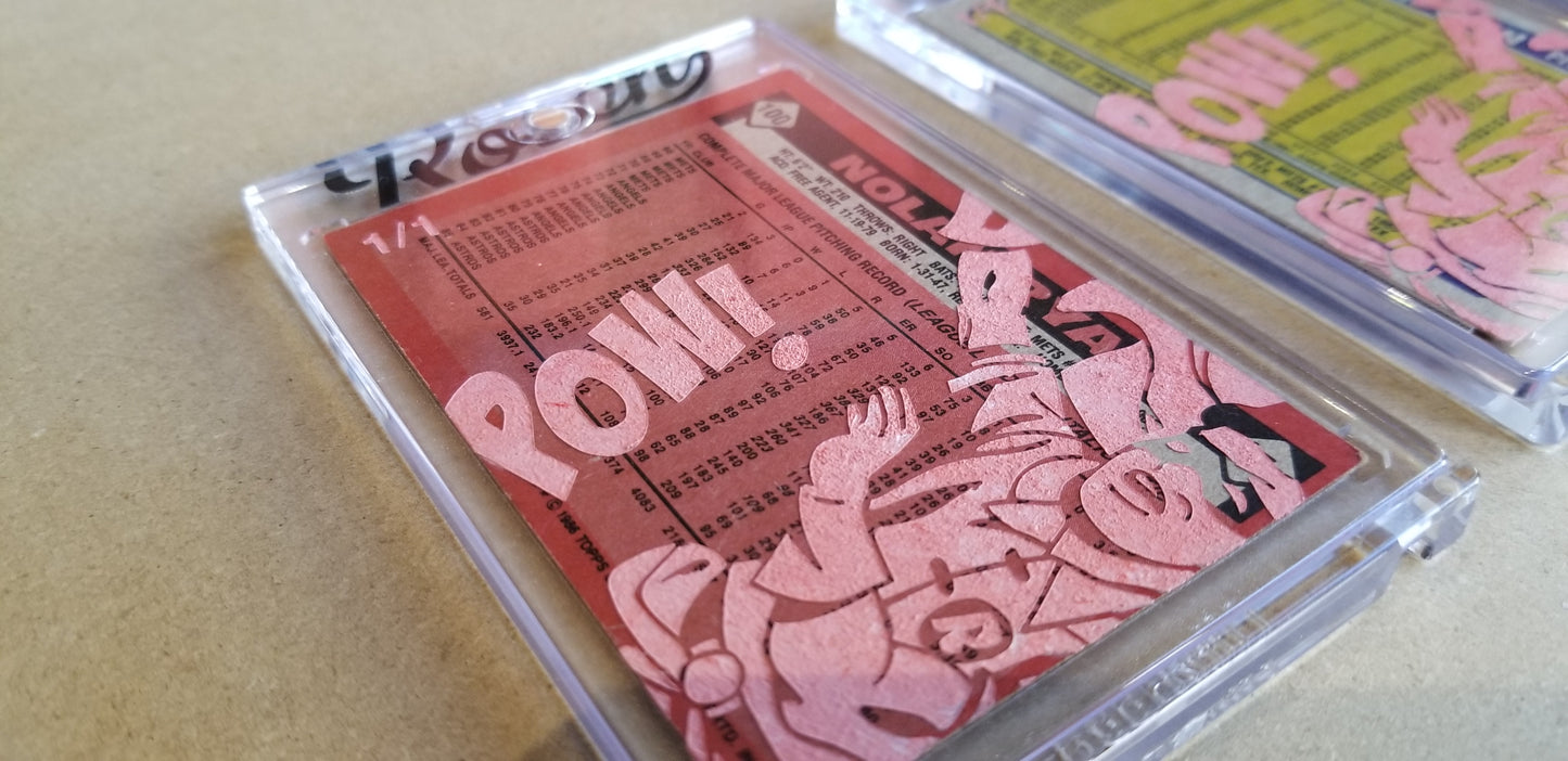 Baseball card art by Matthew Lee Rosen (aka Matthew Rosen) - Gum Stick Collector Cards - Nolan Ryan (Rockin' Robin)