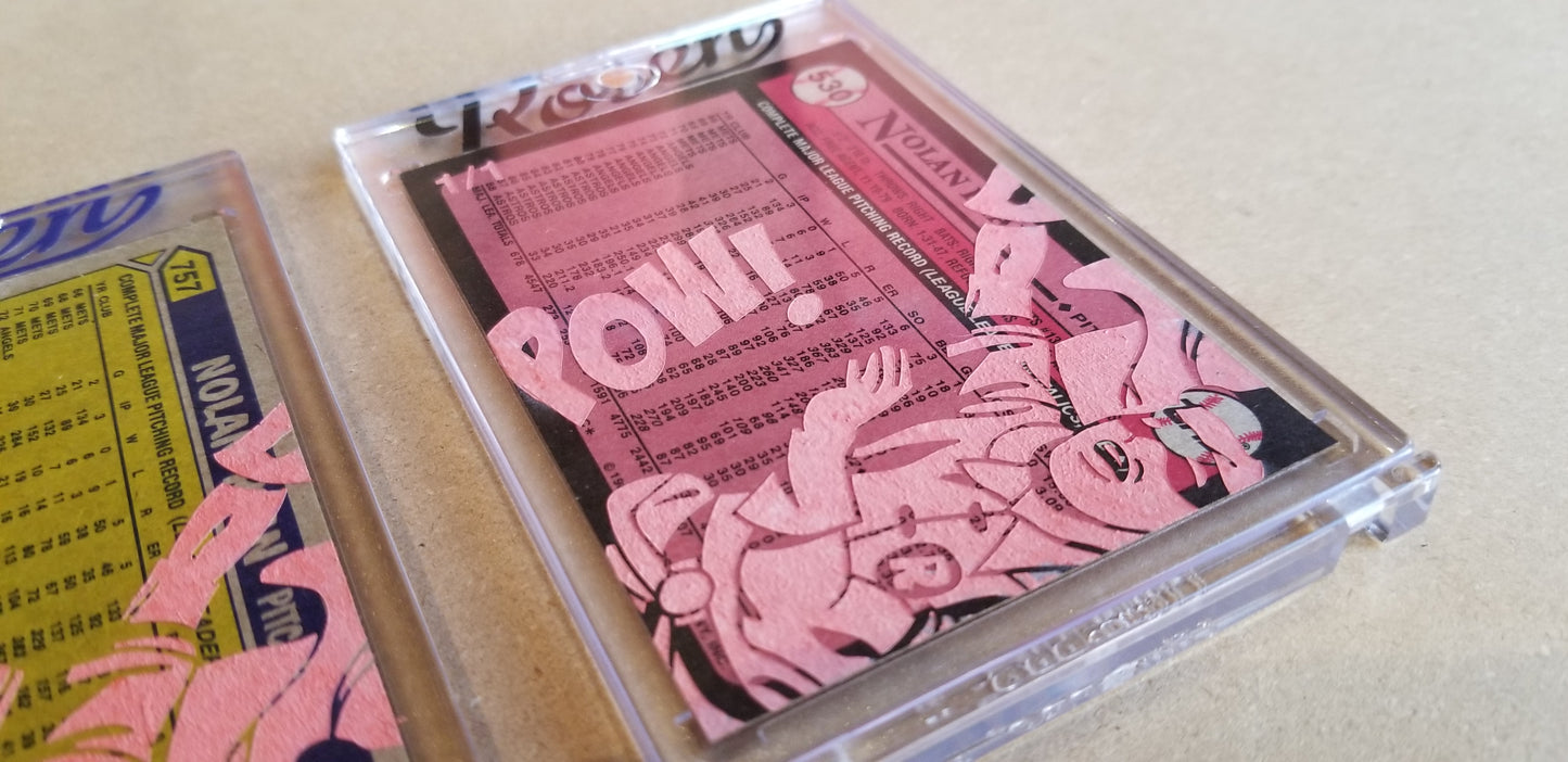 Baseball card art by Matthew Lee Rosen (aka Matthew Rosen) - Gum Stick Collector Cards - Nolan Ryan (Rockin' Robin)
