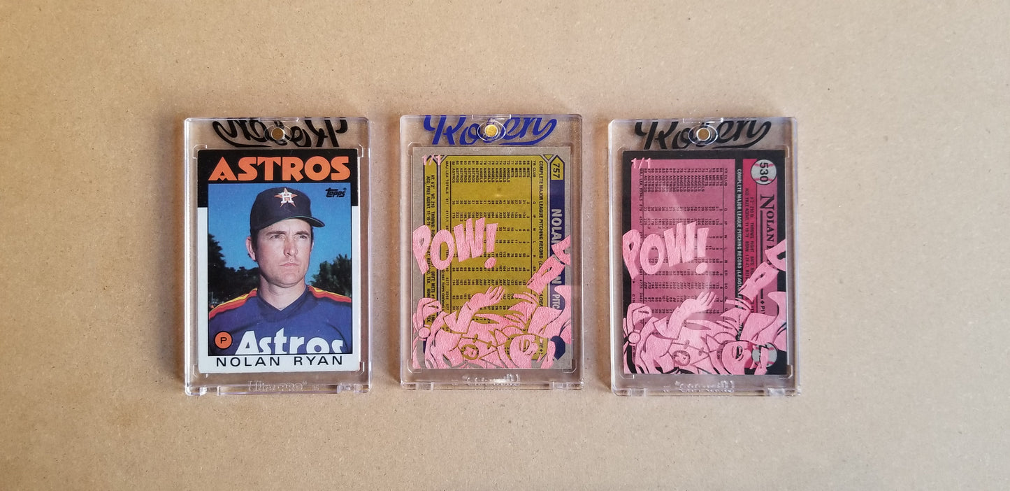 Baseball card art by Matthew Lee Rosen (aka Matthew Rosen) - Gum Stick Collector Cards - Nolan Ryan (Rockin' Robin)