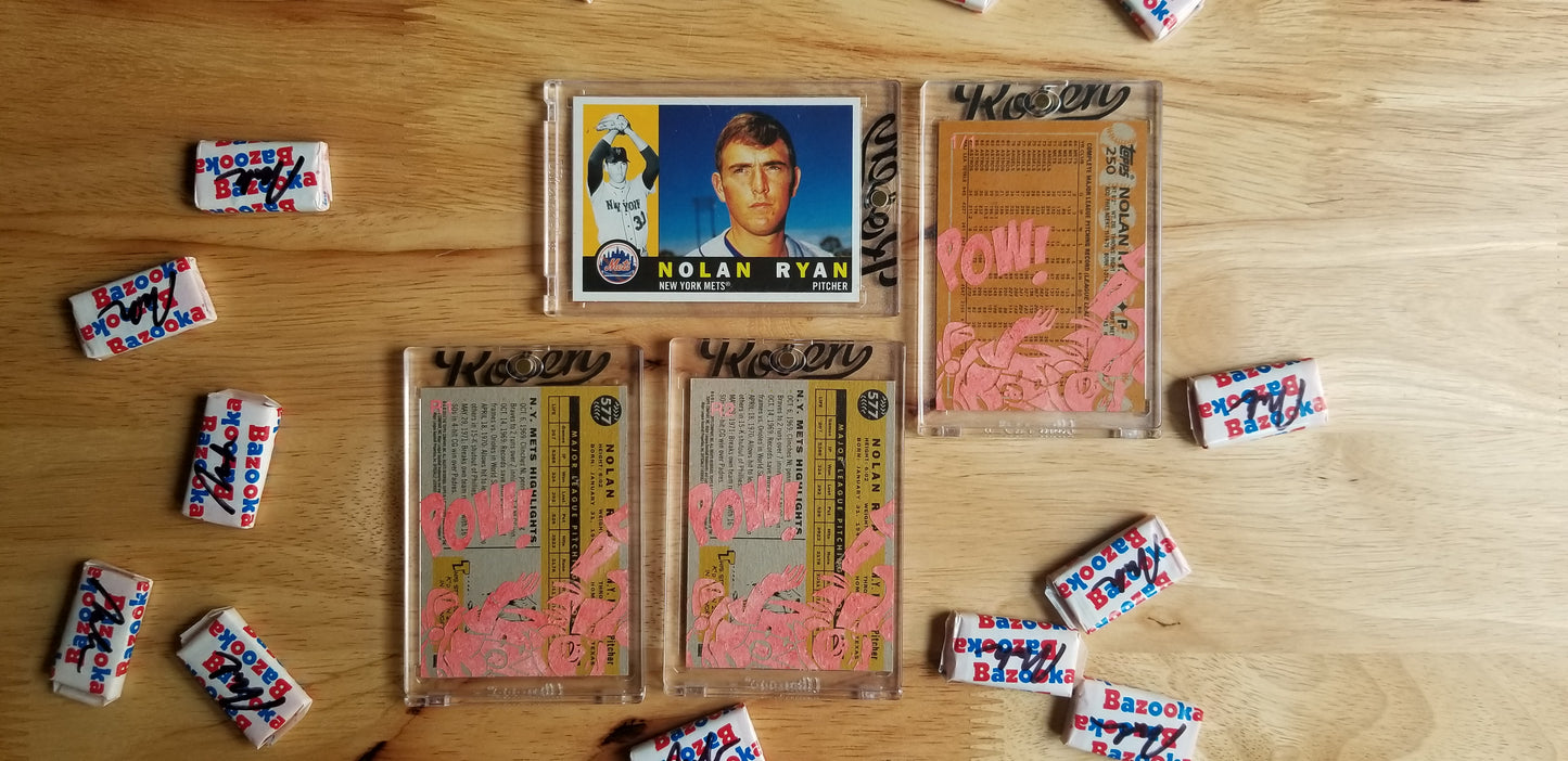 Baseball card art by Matthew Rosen - Nolan Ryan and Robin Ventura