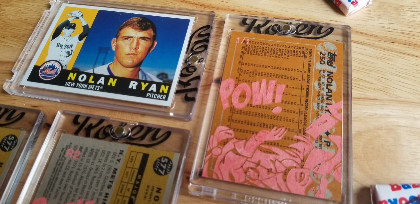Baseball card art by Matthew Rosen - Nolan Ryan and Robin Ventura