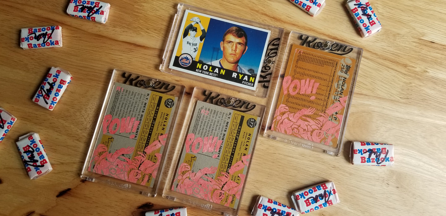 Baseball card art by Matthew Rosen - Nolan Ryan and Robin Ventura