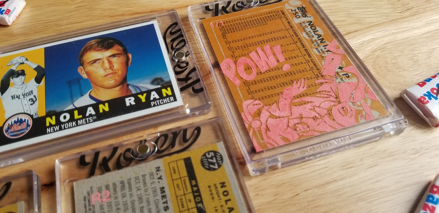 Baseball card art by Matthew Rosen - Nolan Ryan and Robin Ventura