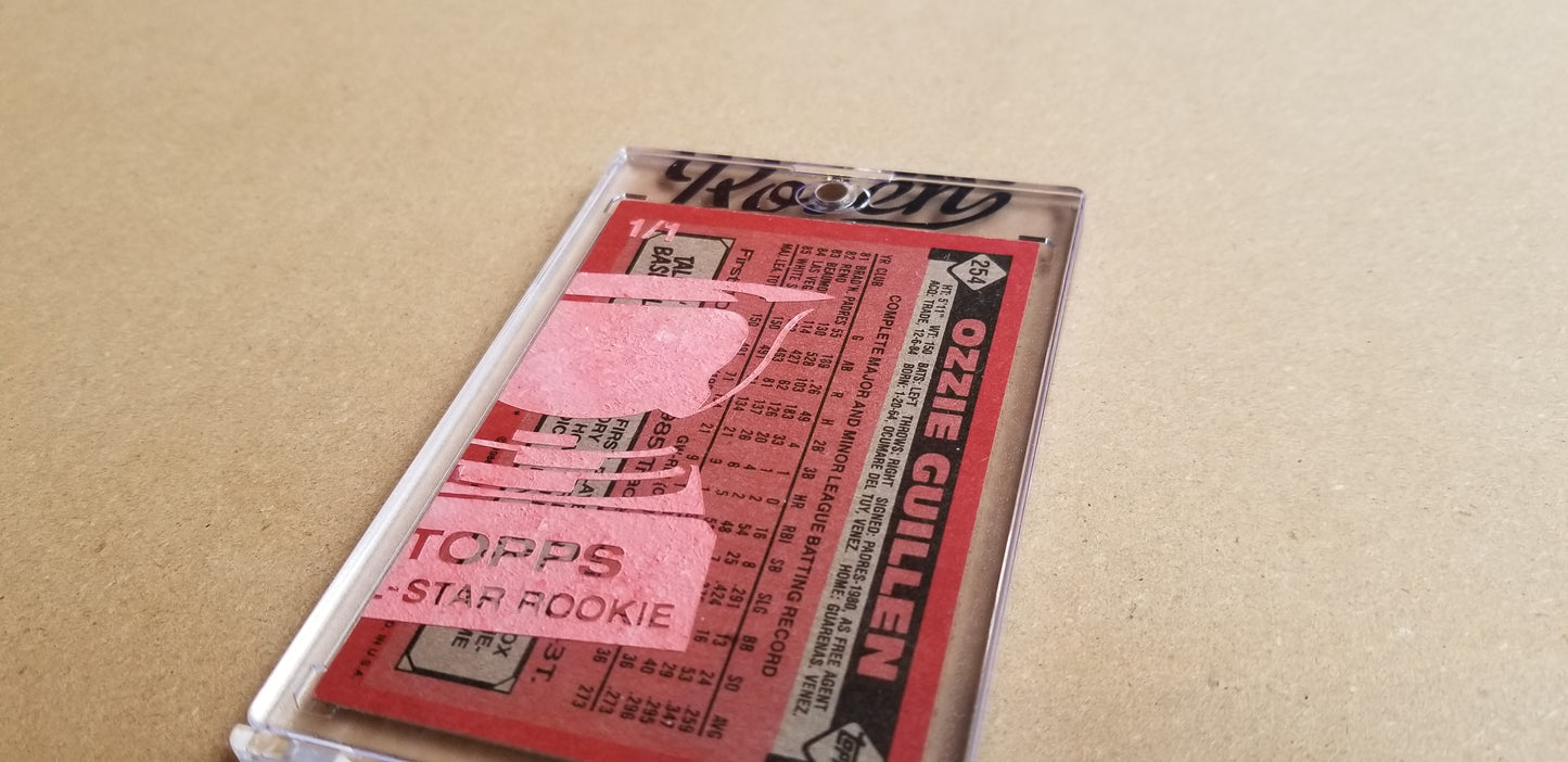 Baseball card art by Matthew Lee Rosen (aka Matthew Rosen) - Gum Stick Collector Cards - 1986 Topps Ozzie Guillen (AS Rookie Cup)