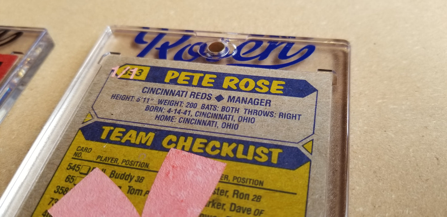 Baseball card art by Matthew Lee Rosen (aka Matthew Rosen) - Gum Stick Collector Cards - Pete Rose Manager (Asterisks)