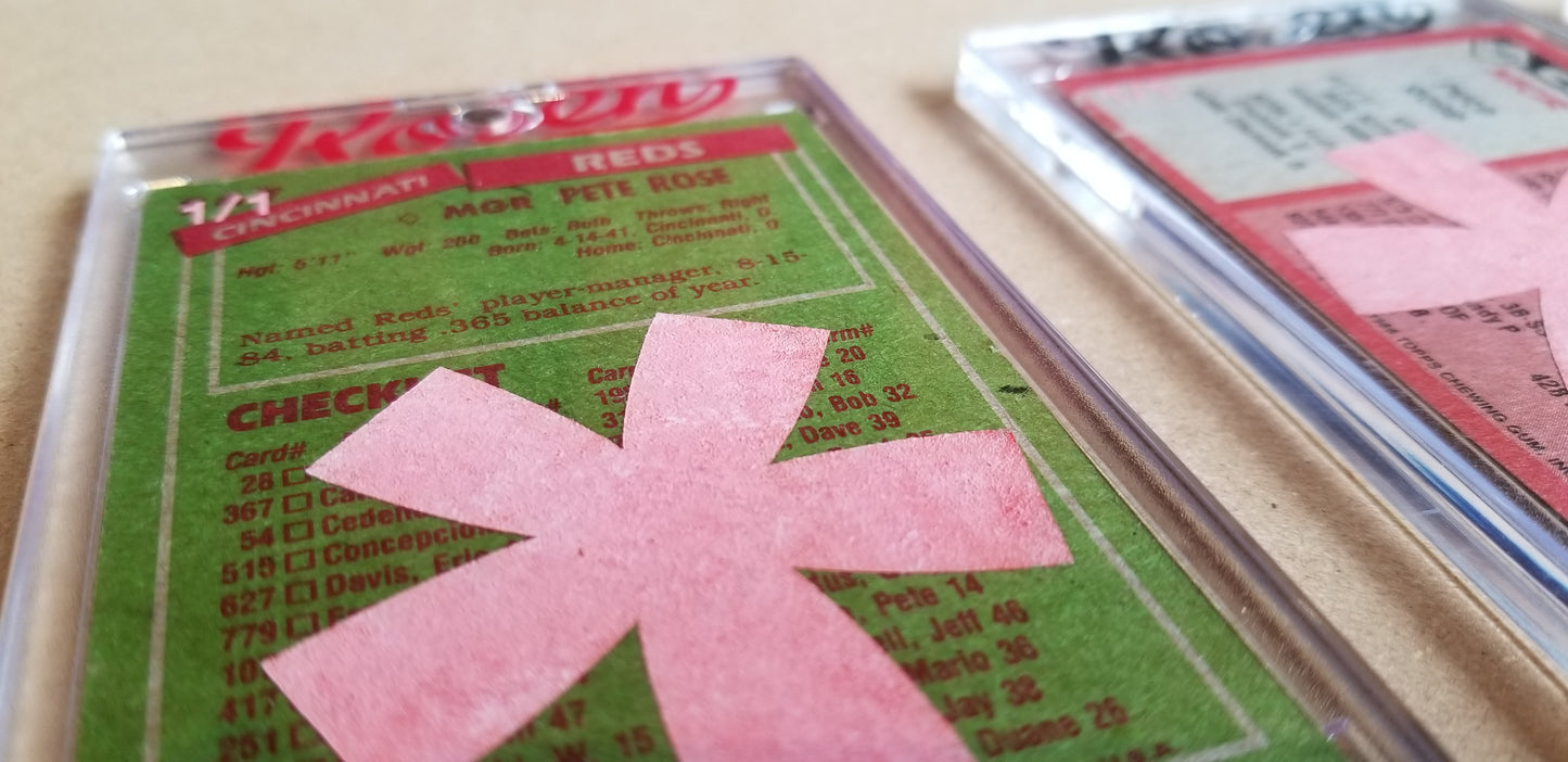 Baseball card art by Matthew Lee Rosen (aka Matthew Rosen) - Gum Stick Collector Cards - Pete Rose Manager (Asterisks)
