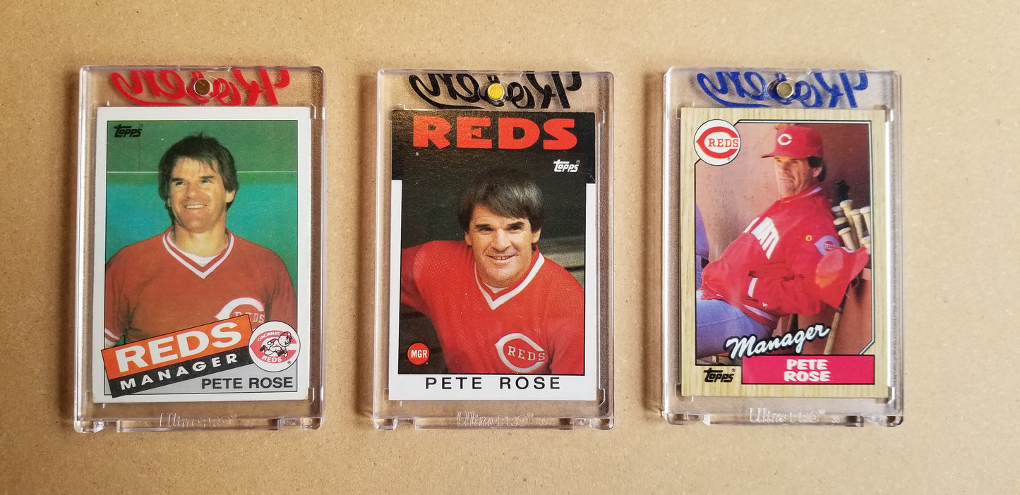 Baseball card art by Matthew Lee Rosen (aka Matthew Rosen) - Gum Stick Collector Cards - Pete Rose Manager (Asterisks)