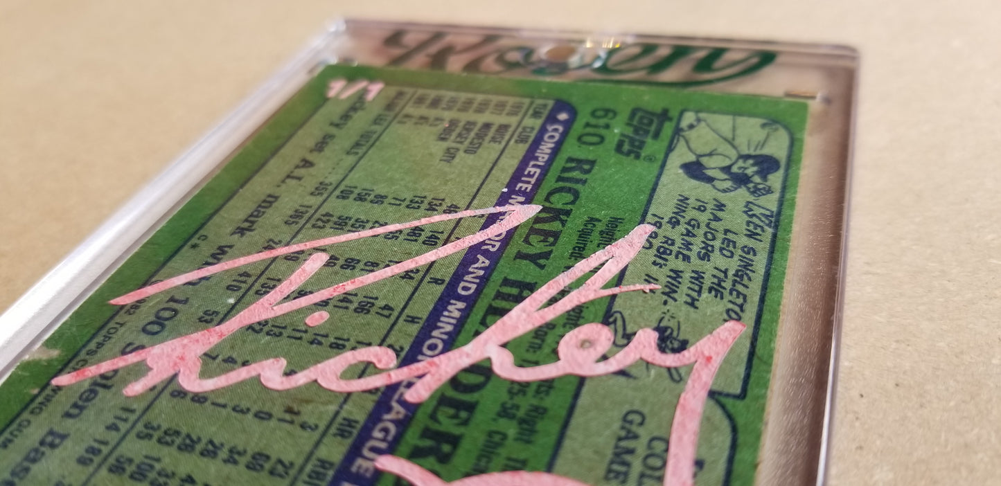 Baseball card art by Matthew Lee Rosen (aka Matthew Rosen) - Gum Stick Collector Cards - Rickey Henderson Series