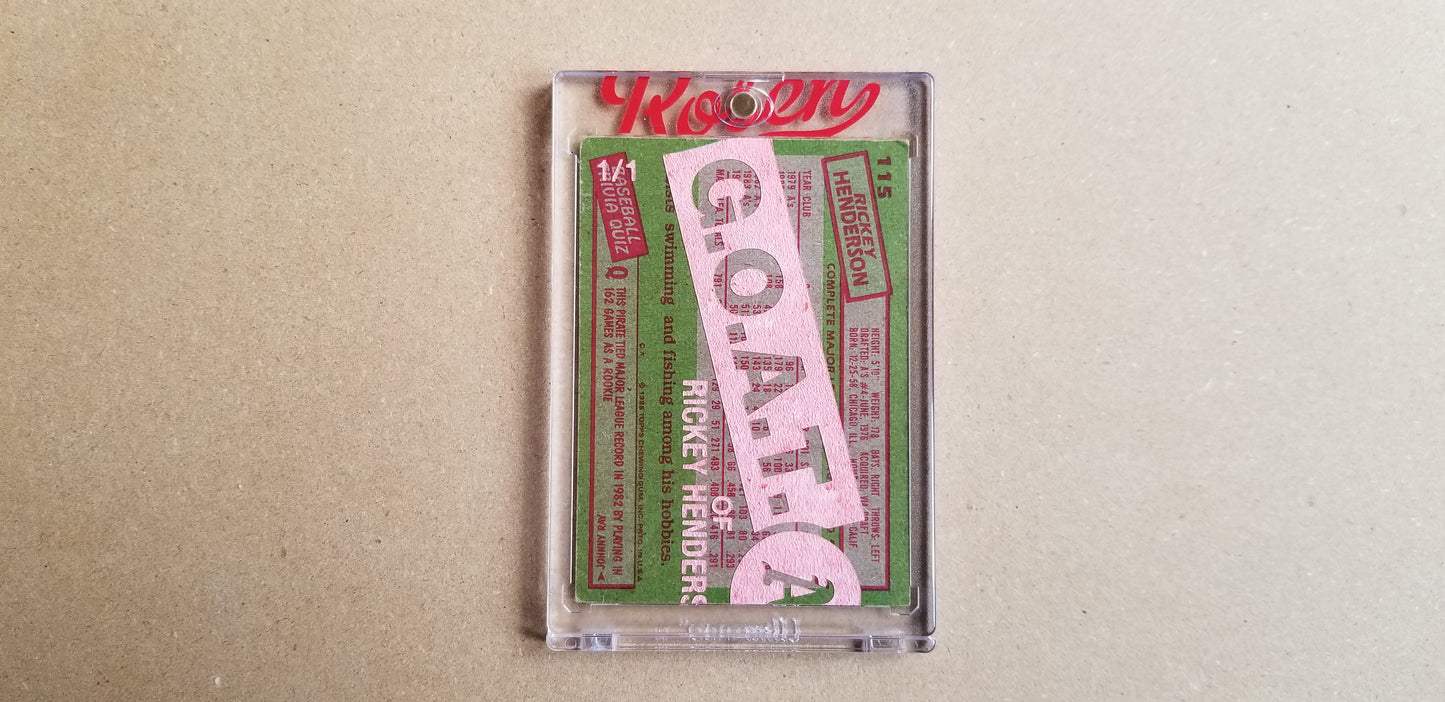 Baseball card art by Matthew Lee Rosen (aka Matthew Rosen) - Gum Stick Collector Cards - Rickey Henderson Series