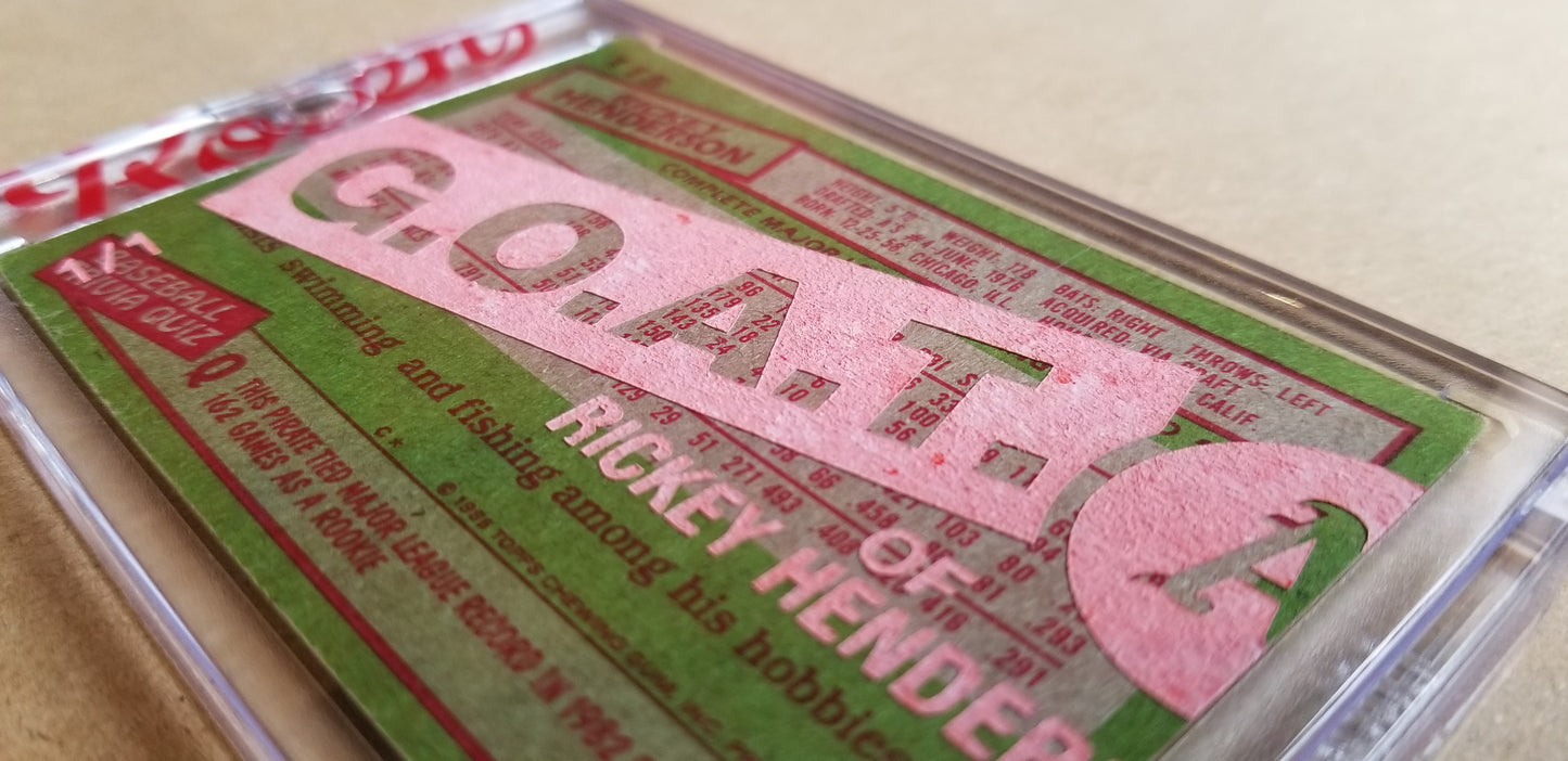 Baseball card art by Matthew Lee Rosen (aka Matthew Rosen) - Gum Stick Collector Cards - Rickey Henderson Series