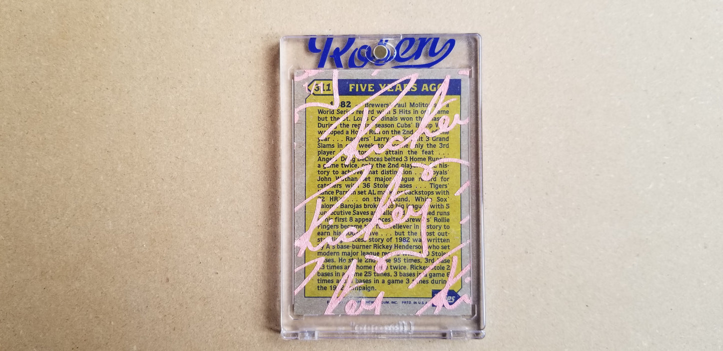 Baseball card art by Matthew Lee Rosen (aka Matthew Rosen) - Gum Stick Collector Cards - Rickey Henderson Series