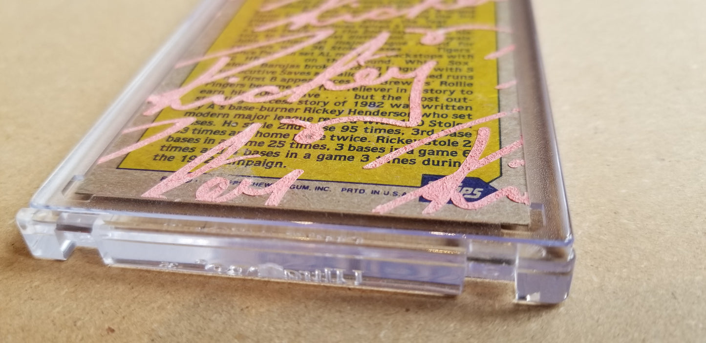 Baseball card art by Matthew Lee Rosen (aka Matthew Rosen) - Gum Stick Collector Cards - Rickey Henderson Series