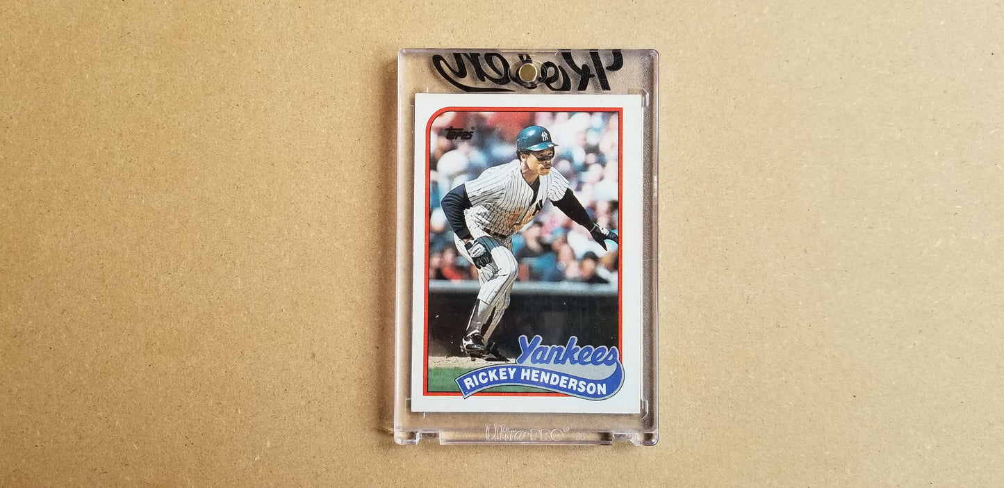 Baseball card art by Matthew Lee Rosen (aka Matthew Rosen) - Gum Stick Collector Cards - Rickey Henderson Series