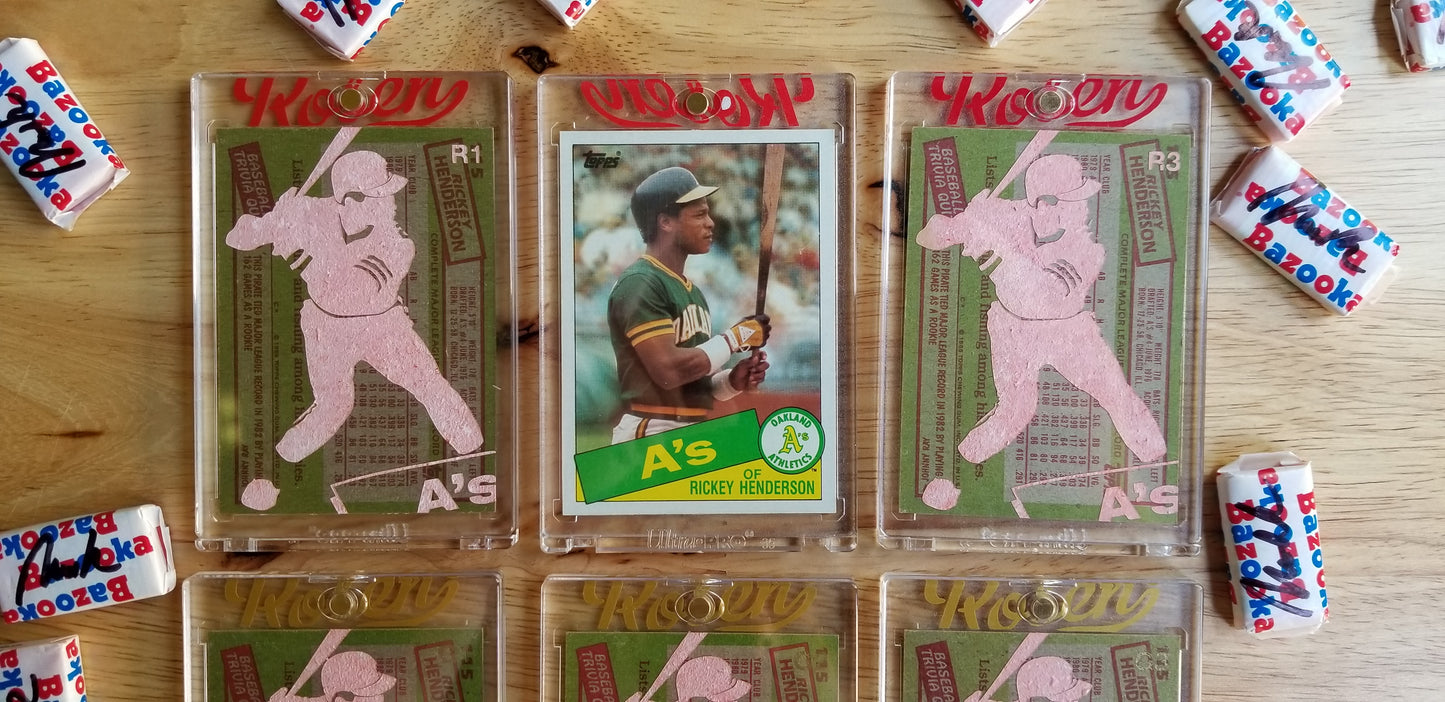 Baseball card art by Matthew Lee Rosen (aka Matthew Rosen) - Rickey Henderson Rookie Card