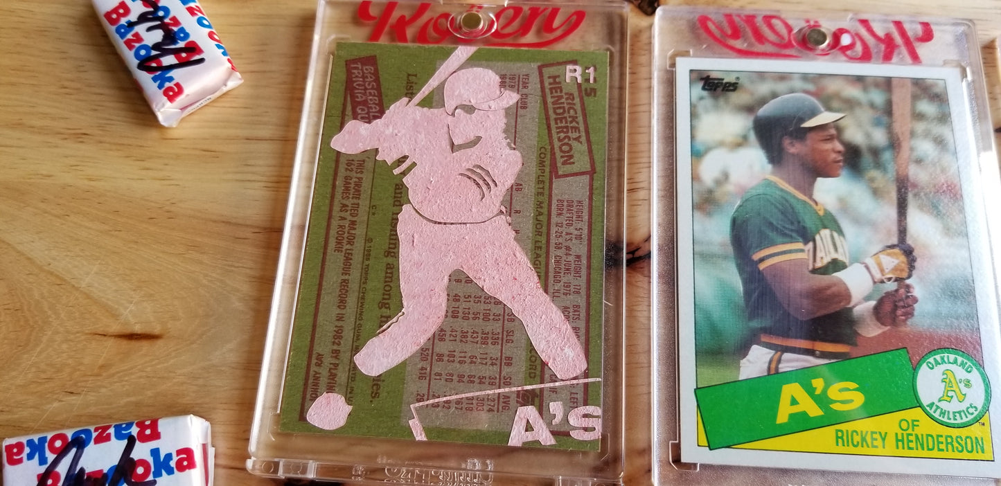 Baseball card art by Matthew Lee Rosen (aka Matthew Rosen) - Rickey Henderson Rookie Card