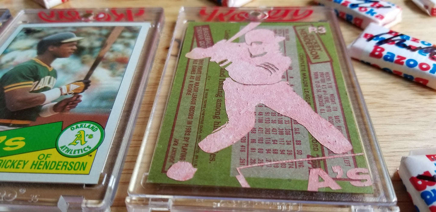 Baseball card art by Matthew Lee Rosen (aka Matthew Rosen) - Rickey Henderson Rookie Card