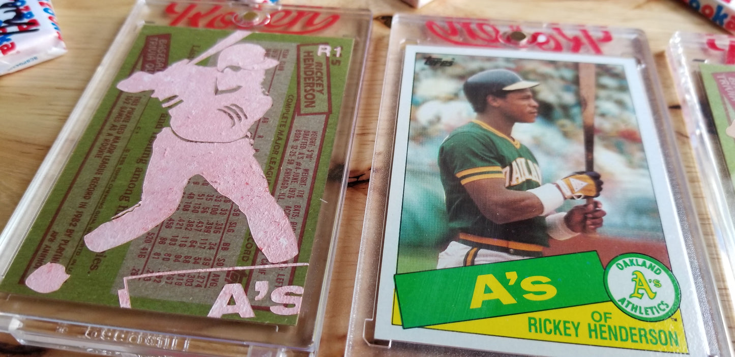 Baseball card art by Matthew Lee Rosen (aka Matthew Rosen) - Rickey Henderson Rookie Card