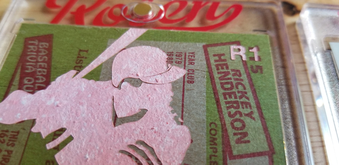 Baseball card art by Matthew Lee Rosen (aka Matthew Rosen) - Rickey Henderson Rookie Card