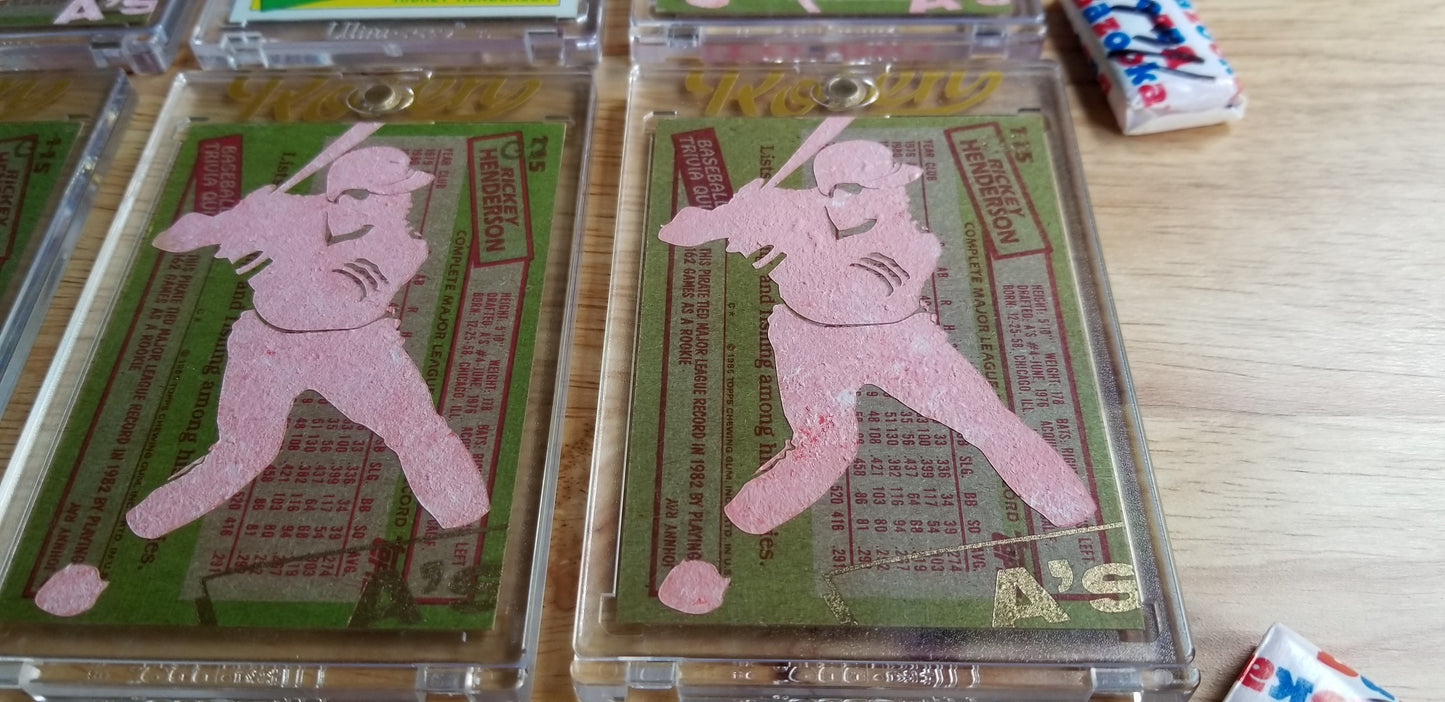 Baseball card art by Matthew Lee Rosen (aka Matthew Rosen) - Rickey Henderson Rookie Card