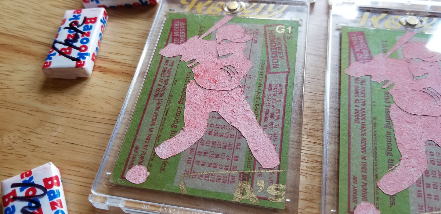 Baseball card art by Matthew Lee Rosen (aka Matthew Rosen) - Rickey Henderson Rookie Card