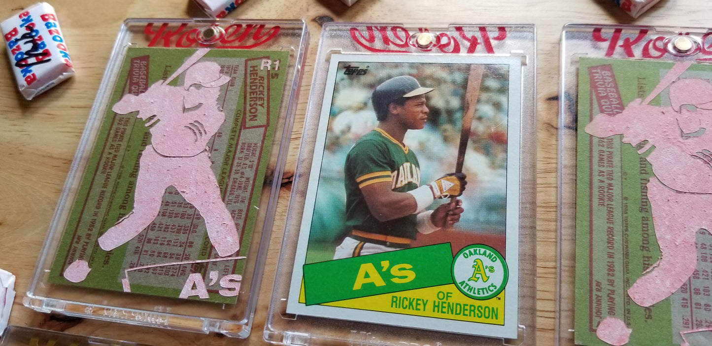 Baseball card art by Matthew Lee Rosen (aka Matthew Rosen) - Rickey Henderson Rookie Card