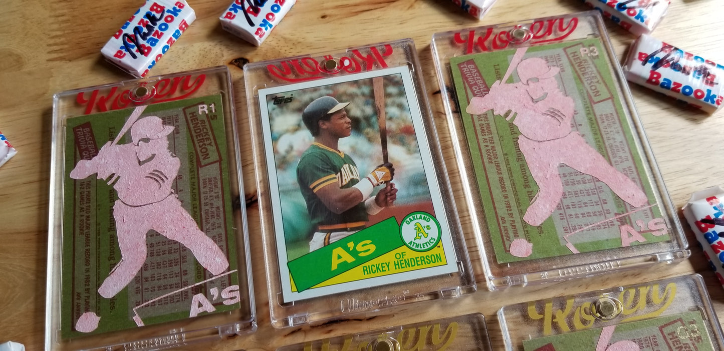 Baseball card art by Matthew Lee Rosen (aka Matthew Rosen) - Rickey Henderson Rookie Card