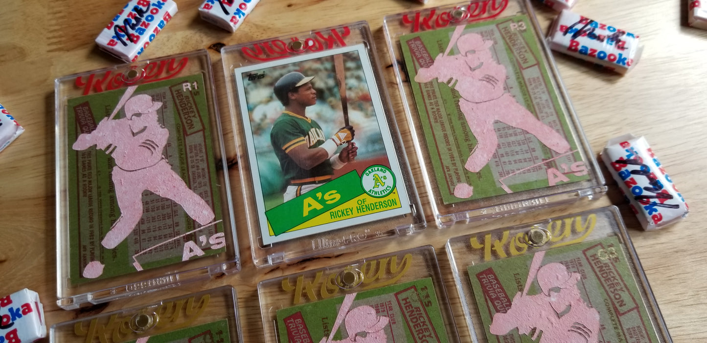 Baseball card art by Matthew Lee Rosen (aka Matthew Rosen) - Rickey Henderson Rookie Card