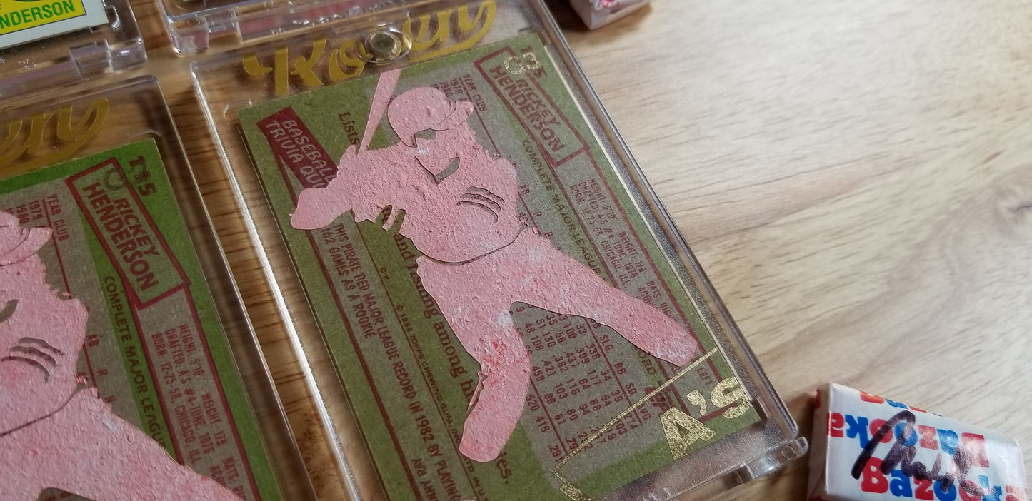 Baseball card art by Matthew Lee Rosen (aka Matthew Rosen) - Rickey Henderson Rookie Card