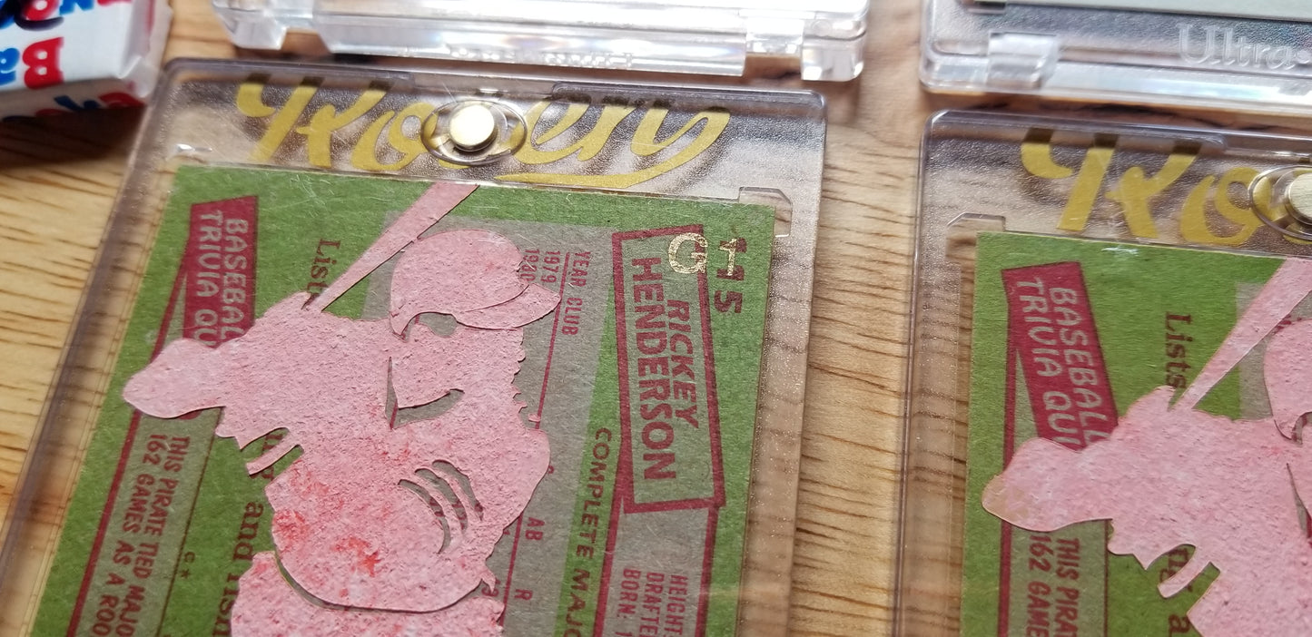 Baseball card art by Matthew Lee Rosen (aka Matthew Rosen) - Rickey Henderson Rookie Card
